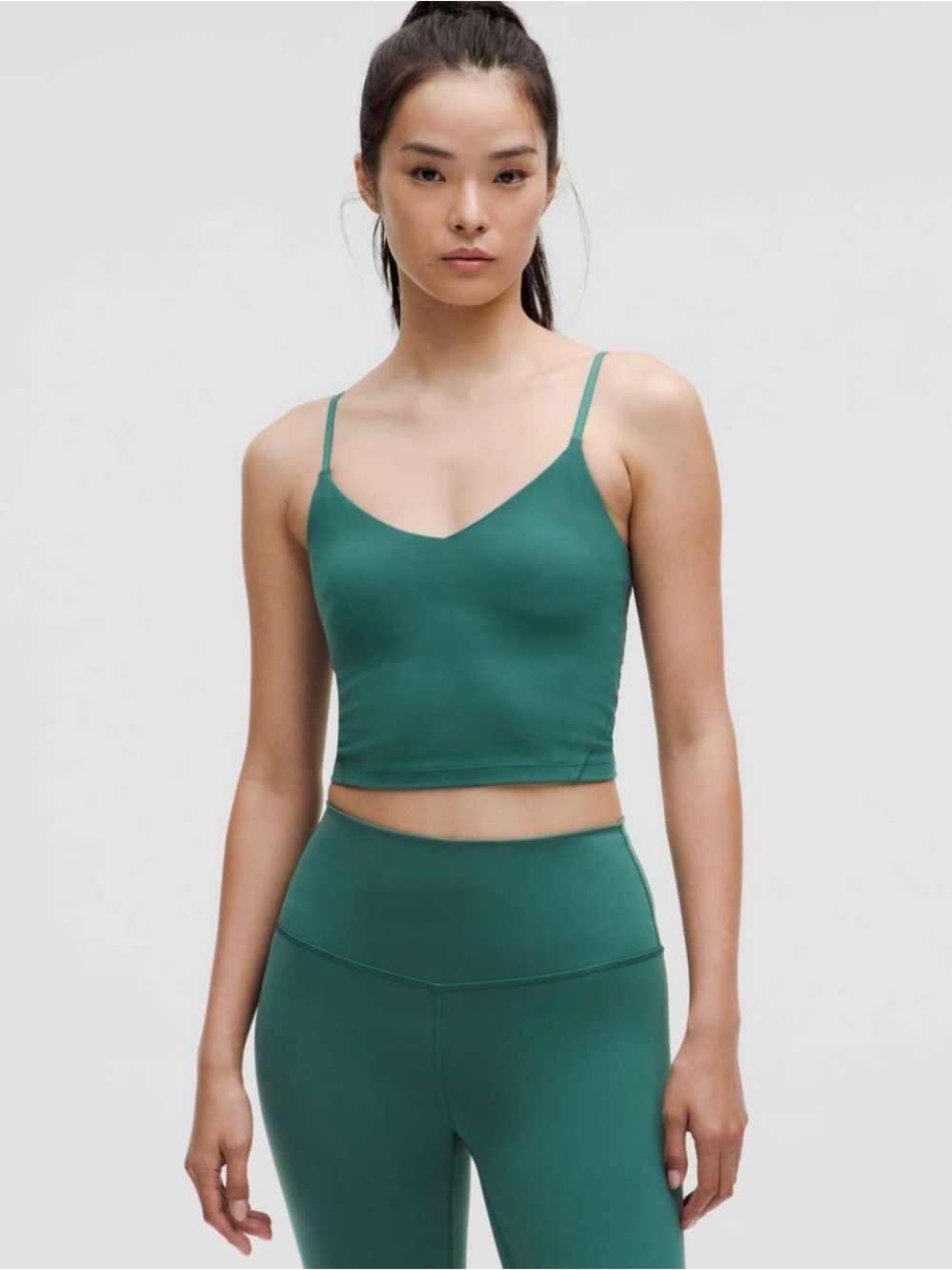 Lululemon Align Cropped Cami Tank Top Storm Teal Size 4 Yoga Pilates Activewear